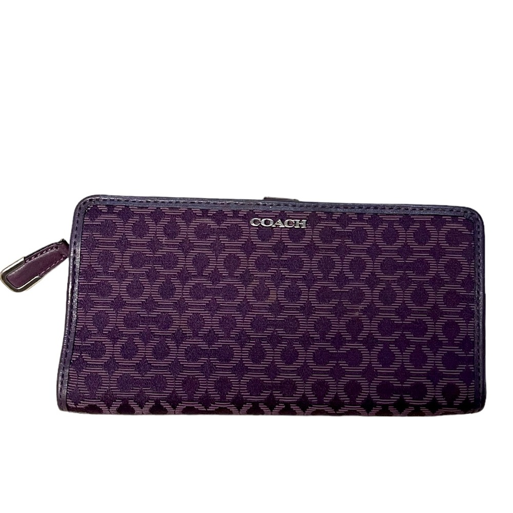 Coach Signature Logo C Purple Wallet